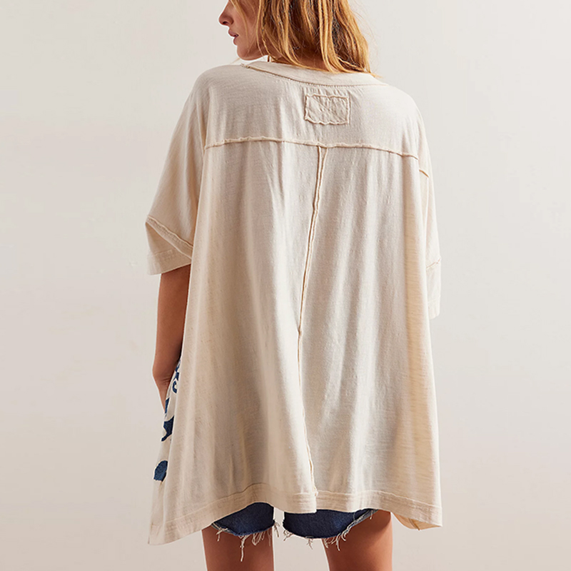 our factory produces oversized graphic t shirt women's designs with trendy relaxed cuts.